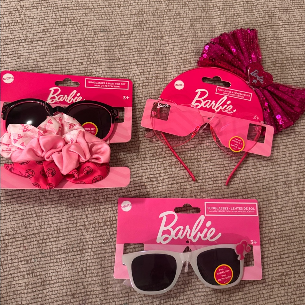 Barbie Pink Sequin Bow & Sunglasses Trio